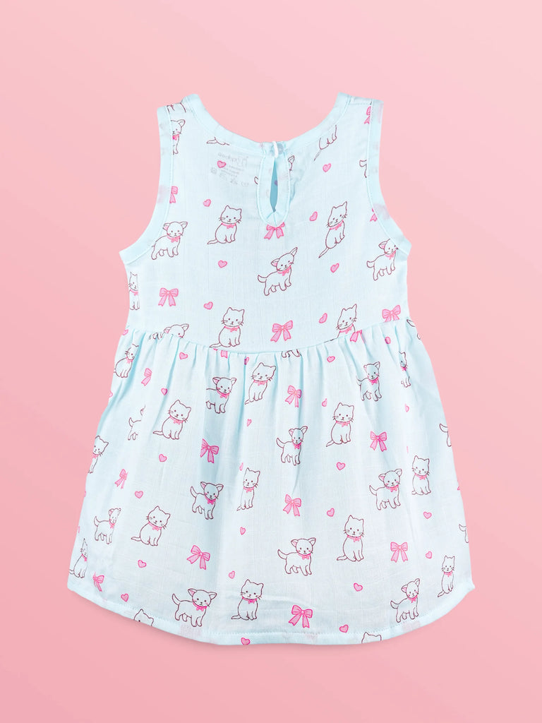 BambooTEC™ Bamboo Muslin Girls Frock – Puppy & Ice Cream Print | Pack of 2
