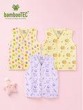 BambooTEC™ Bamboo Muslin Baby Jhabla Pack of 3 – Numbers, Monkey & Magical Fantasy Print