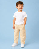 Unisex Light Beige Cotton Kids Cargo Pants – Comfortable Everyday Bottomwear