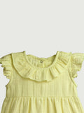 Light Organic Cotton Charming Olive Green Girls Frock | Olive Green