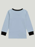 Unisex Cotton Nightwear Set for Kids | Soft Breathable Sleepwear with Cute Bee Print & Full Sleeves Top | Blue