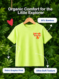 Bamboo Fabric Girls Half Sleeve T-Shirt Pack of 2 – Tangerine & Girls Rule Graphic Print Soft Summer Tee Set