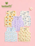 BambooTEC™ Bamboo Muslin Baby Jhabla Pack of 5 – Travel, Chess, Magic, Rocket & Giraffe Prints