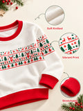 Unisex Cotton Kids Sweatshirt – White Christmas Print Full-Sleeve Sweatshirt