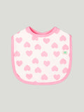 Kidbea 100% Organic cotton Kids' Bibs Pack of 3, Pink Heart, Pretzel and Grey Strip Print