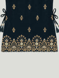 Kidbea Girls Indian Ethnic Suit Set | Kurti, Sharara Pants & Dupatta | Navy Blue