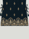 Girls Indian Ethnic Suit Set | Kurti, palazzo & Dupatta | Navy Blue