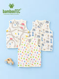 BambooTEC™ Bamboo Muslin Baby Jhabla Pack of 3 – Road Trip, Chess & Alphabet Print