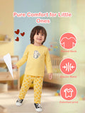 Organic Cotton Unisex Baby Co-ord Set – Soft Breathable Yellow Flower  Print Full Sleeve T-shirt & Pyjama for Infants