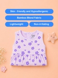 BambooTEC™ Bamboo Muslin Baby Frock – Floral Butterfly Print, Soft & Breathable Dress