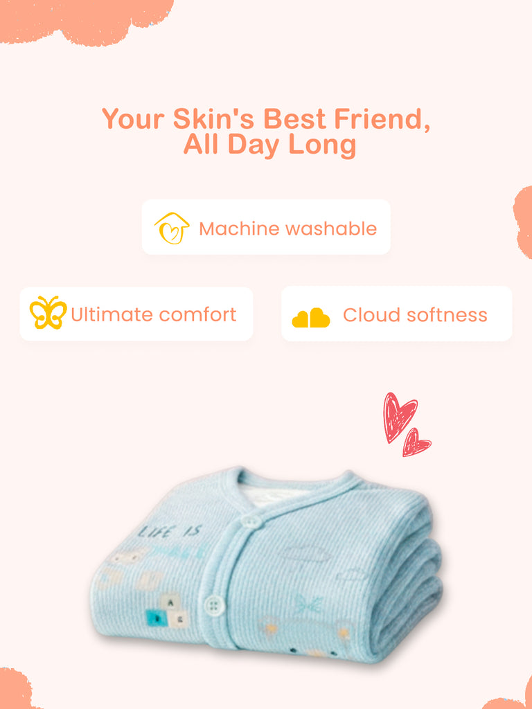 Unisex Baby Winter Wear – 5 Piece Cozy Cotton Set with Cardigan, Pants, Footed Bottom, Cap & Bib