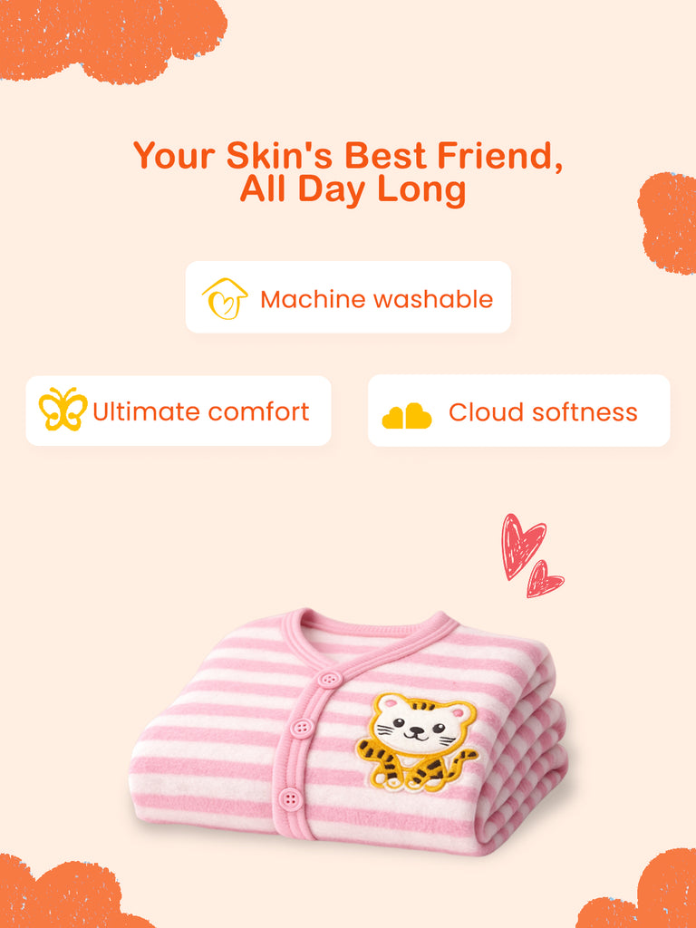 Unisex Baby Winter Wear – 5 Piece Cozy Cotton Set with Cardigan, Pants, Footed Bottom, Cap & Bib