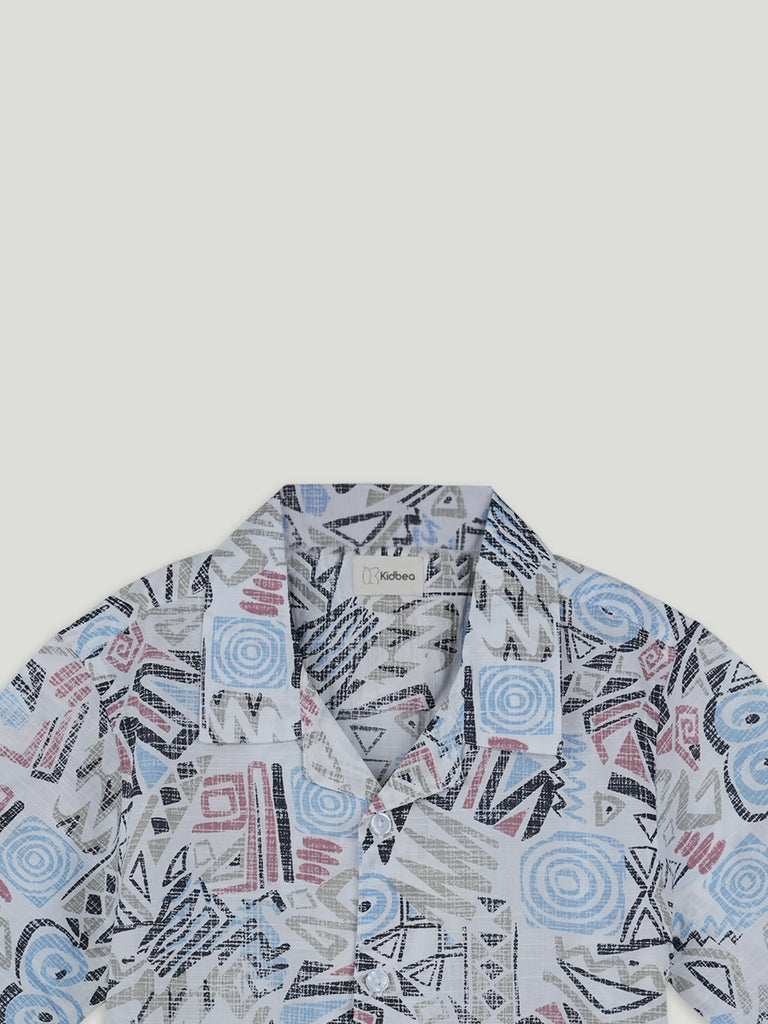 Boys Summer Printed Half Sleeve Shirt | 100% Organic Cotton