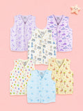 BambooTEC™ Bamboo Muslin Baby Jhabla Pack of 6 – Magic, Submarine, Chess, Giraffe, Alphabet & Helicopter Prints