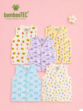 BambooTEC™ Bamboo Muslin Baby Jhabla Pack of 5 – Fast Food, Numbers, Submarine, Gaming & Alphabet Prints