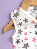 Premium Extra Soft Muslin Baby Jhabla | Cute Star Print