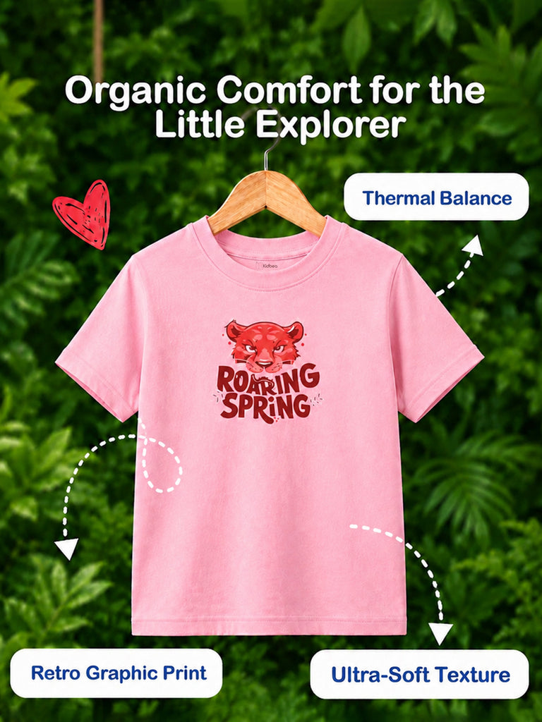 Bamboo Fabric Girls Half Sleeve T-Shirt Pack of 3 – Roaring Spring, Tiny Tangerine & Sweet Treats Graphic Print Soft Summer Tee Set