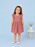 Organic Cotton Girls Frock Pack of 2 – Rust & Grey Ruffle Frocks