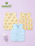 BambooTEC™ Bamboo Muslin Baby Jhabla Pack of 3 – Monkey, Numbers & Helicopter Print