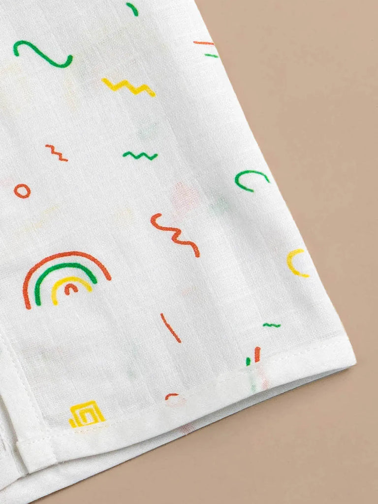 Premium Extra Soft Muslin Baby Jhabla | Cute Rainbow Print