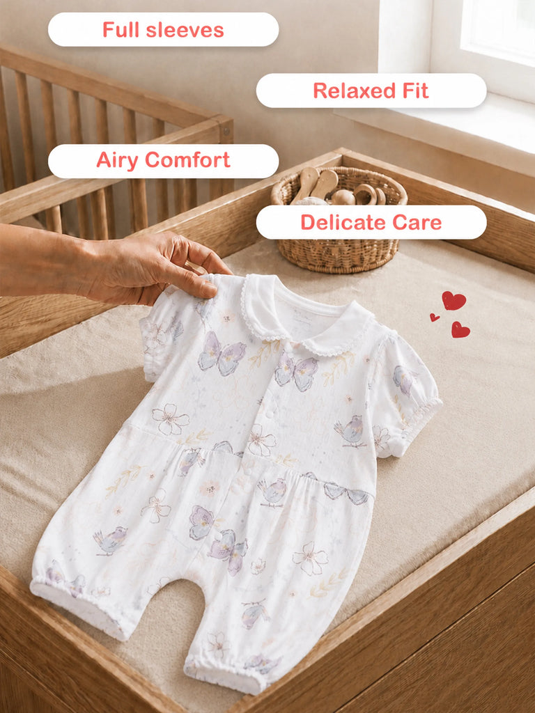 BambooTEC™ Unisex Bamboo Fabric Butterfly Print Romper