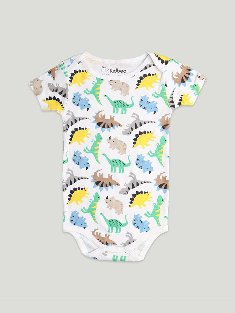 Organic Cotton Onesie, T-shirt & Pant 3 Piece Set Animal Printed for Unisex Baby - Peach & Brown