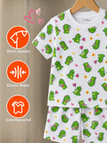 Organic Cotton Unisex Kids Co-ord Set Pack of 2 – Soft Breathable Dinosaur & Star Print T-Shirt & Shorts Set