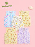 BambooTEC™ Bamboo Muslin Baby Jhabla Pack of 5 – Crayon, Monkey, Travel, Giraffe & Magic Prints