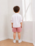 Light Organic Cotton White Shirt & Pink Shorts Co-ord Set