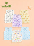 BambooTEC™ Bamboo Muslin Baby Jhabla Pack of 6 – Chess, Monkey, Submarine, Gaming, Alphabet & Helicopter Prints