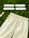 Boys Cotton Wide-Leg Pants – Comfortable Elastic Waist Casual Trousers