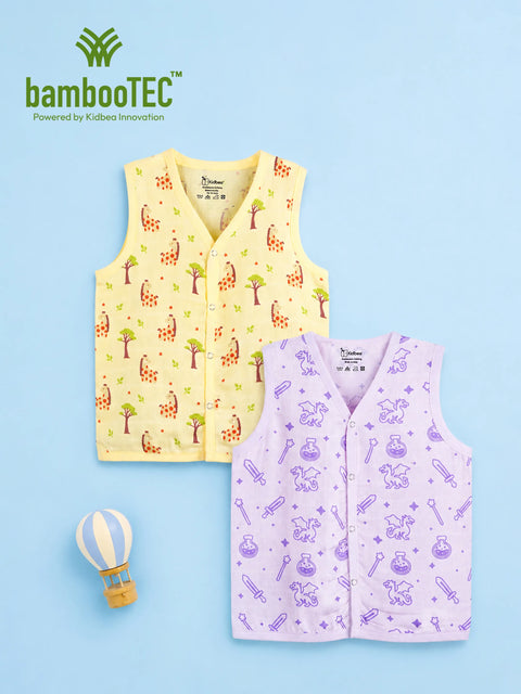 BambooTEC™ Bamboo Muslin Baby Jhabla Pack of 2 – Giraffe & Magic Print