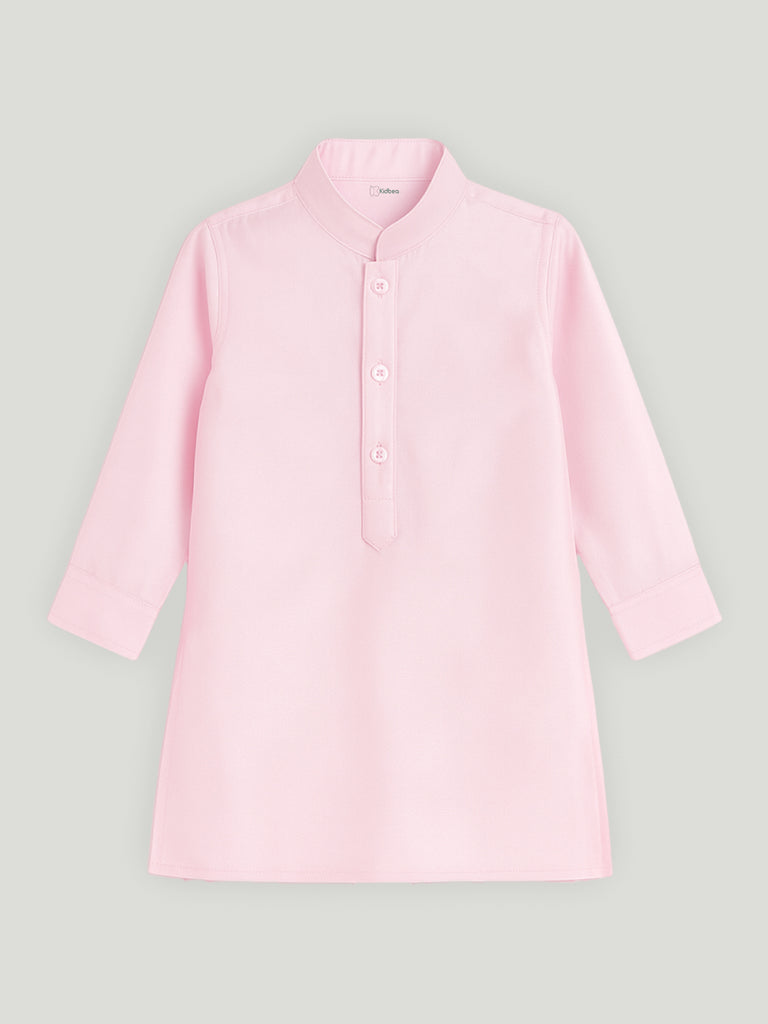 Kidbea Boys Ethnic Wear Set | Kurta Pajama with Stylish Nehru Jacket | Festive Traditional Outfit for Kids | Dusty Pink