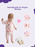 Unisex Baby Winter Wear – 5 Piece Cozy Cotton Set with Cardigan, Pants, Footed Bottom, Cap & Bib
