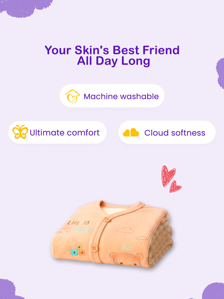 Unisex Baby Winter Wear – 5 Piece Cozy Cotton Set with Cardigan, Pants, Footed Bottom, Cap & Bib