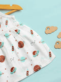 Premium Extra Soft Muslin Baby Girls Frock | Cute Space Print