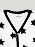 100% Organic Cotton Romper Pack – Star & Dinosaur Designs, Black & Olive Green, Full Sleeves