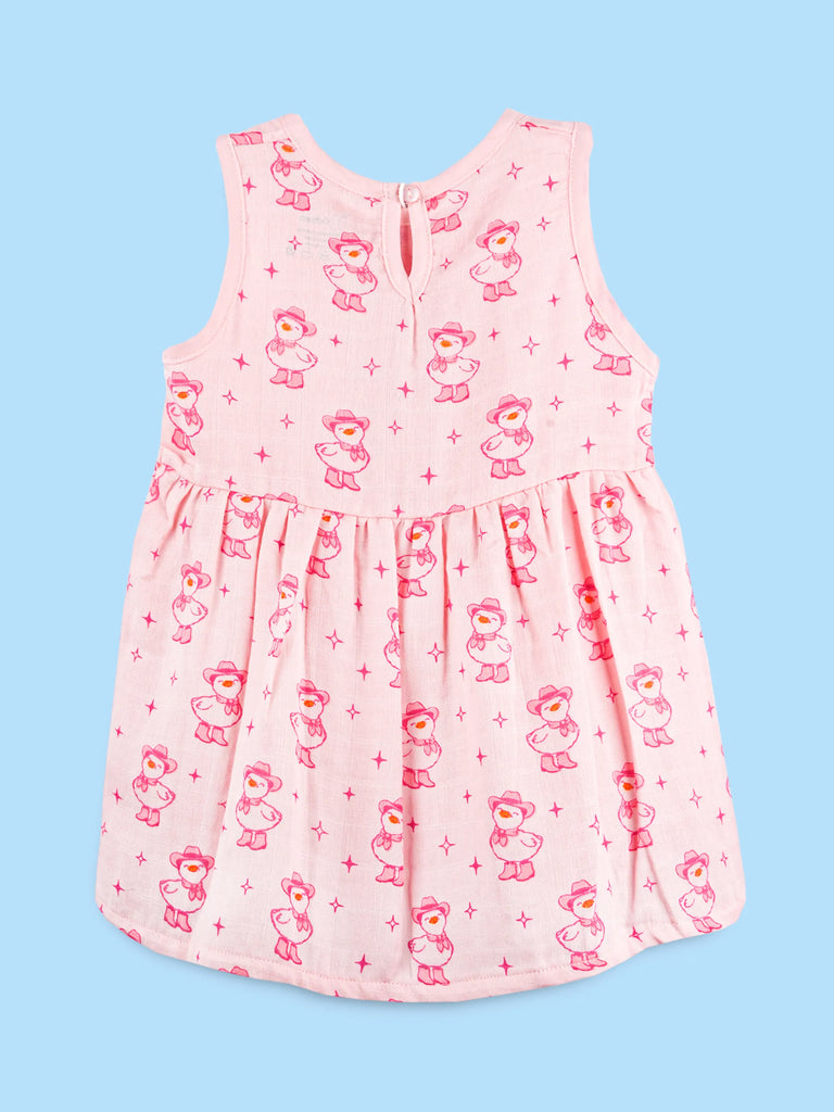 BambooTEC™ Bamboo Muslin Girls Frock – Flower & Duck Print | Pack of 2
