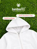 BambooTEC™ Unisex Hoodie – White Bunny Spring Graphic Full-Sleeve Zip-Up Hoodie