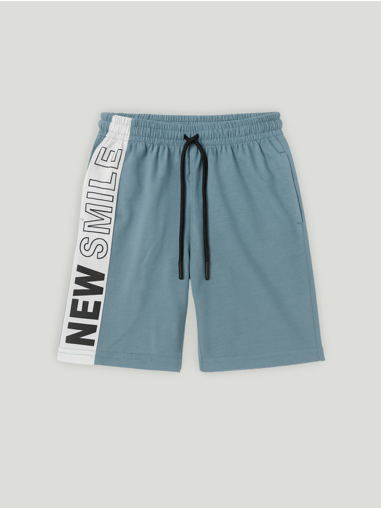 Kidbea Boys Summer T-Shirt and Shorts Co-Ord Set | Soft Cotton Blend Outfit for Kids |Teal