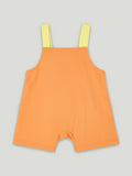 Kidbea Unisex Dungaree Set in Orange – Bright Puppy Themed Overalls with Cozy T-Shirt for Babies