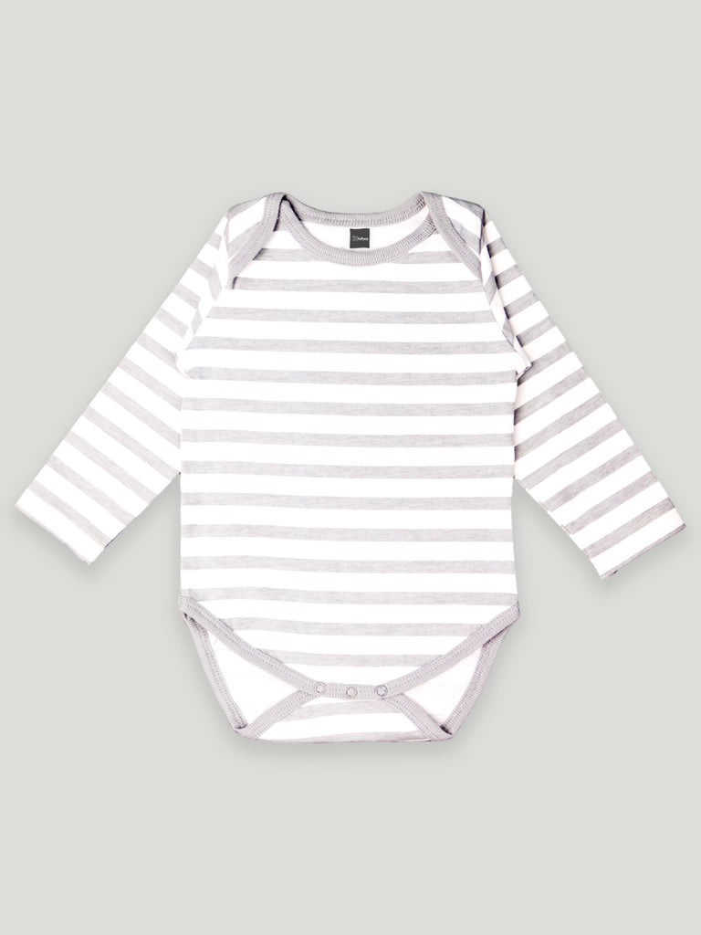 Kidbea 100% Organic cotton baby Pack of 2 onesies Unisex |  Unicorn - Pink and Strips - Grey