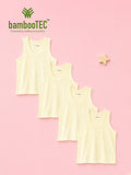 BambooTEC™ Bamboo Kids Vest Pack of 4 – Yellow Sleeveless Vests