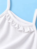 BambooTEC™ Girls Camisole Pack of 4 – White Ruffle Tops