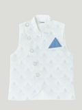 Kidbea Boys Kurta Pajama with Embroidered Nehru Jacket | Indian Ethnic Festive Wear Set for Kids | Grey