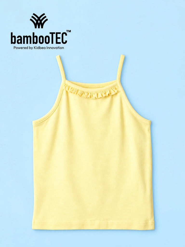 BambooTEC™ Bamboo Girls Camisole – Yellow Sleeveless Ruffle Camisole