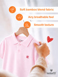 Boys Bamboo Fabric Pink Polo T-Shirt