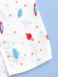 Premium Extra Soft Muslin Baby Jhabla | Cute Space Print