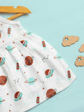 Extra Soft Muslin Baby Girls Frock Pack of 2 – Space & Butterfly Prints