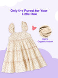 Girls Sleeveless Ruffle Floral Dress | Organic Cotton Summer Frock